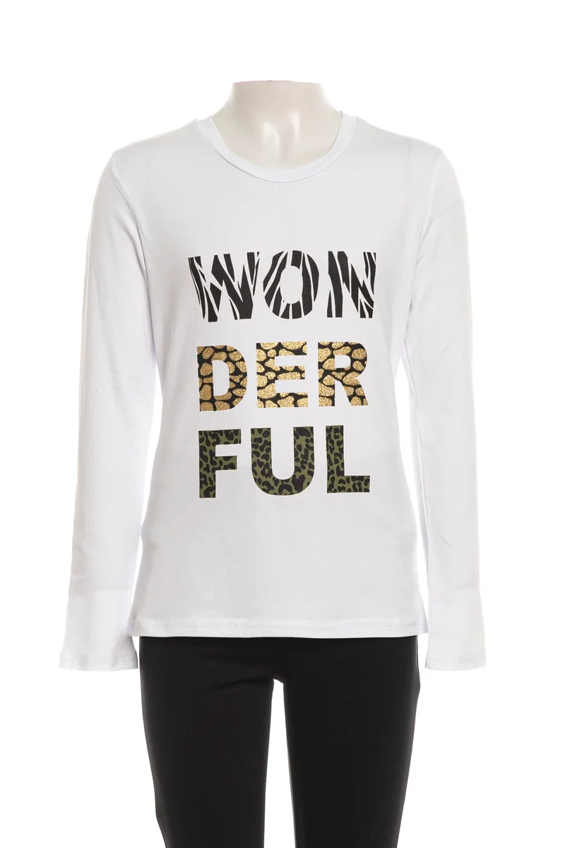 T Shirt J'aimè Wonderful Da Bambina Bianca