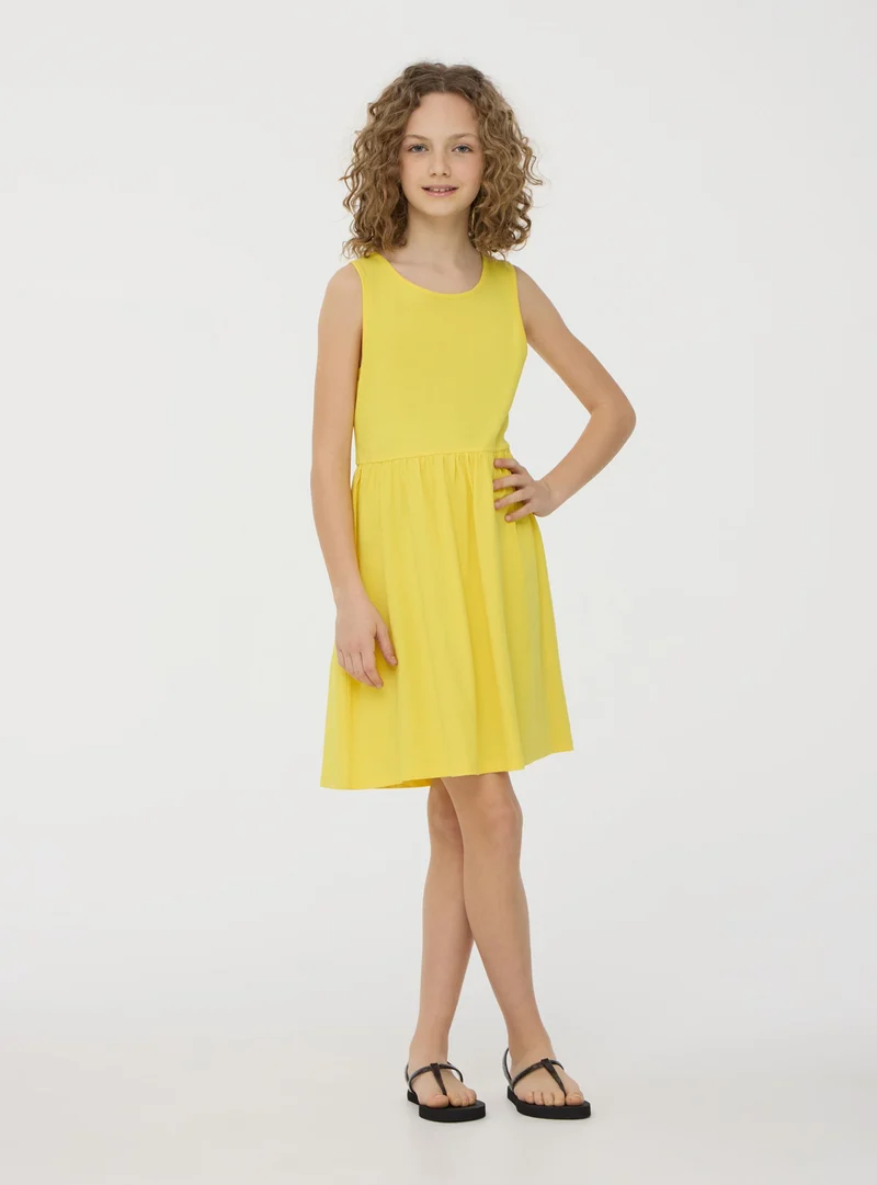 Vestito smanicato in jersey di cotone