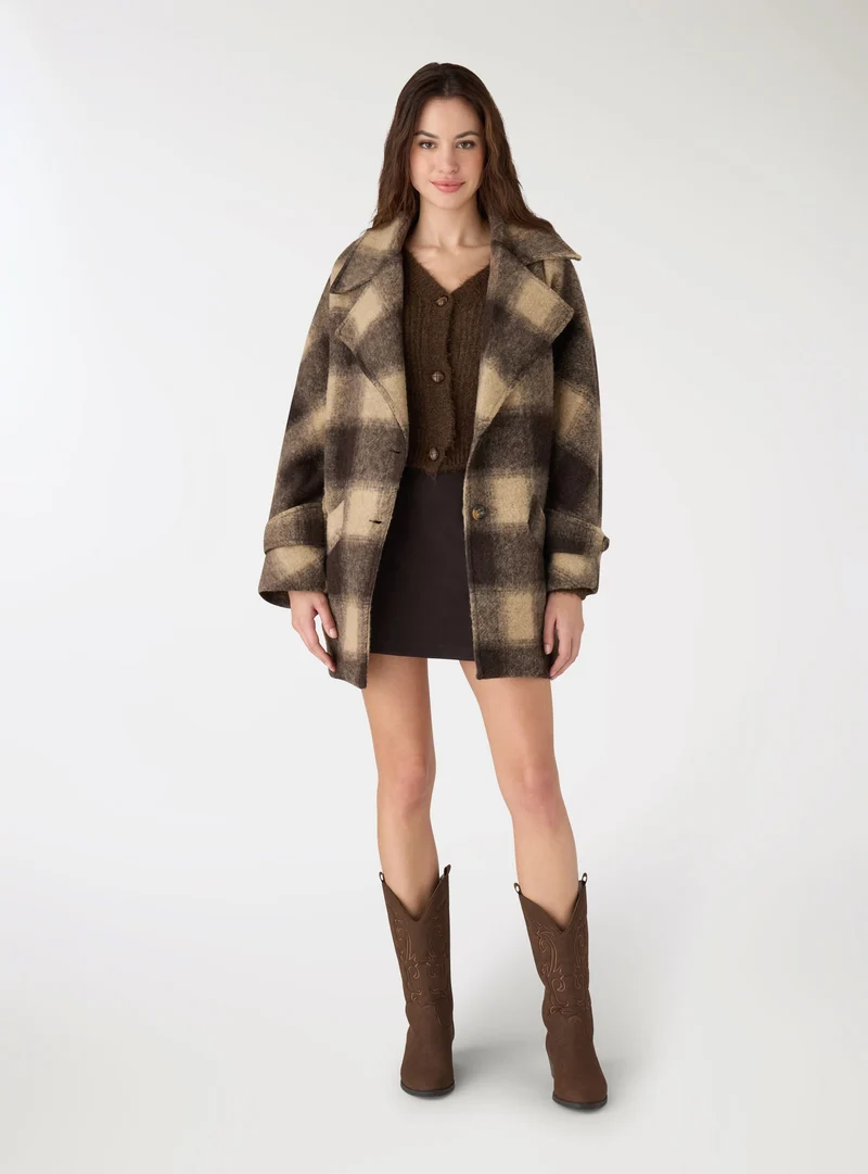 Cappotto oversize a quadri