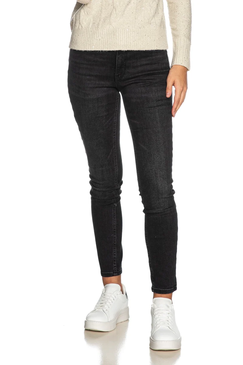 Jeans Calvin Klein Sk Mid Rise Da Donna Denim Nero