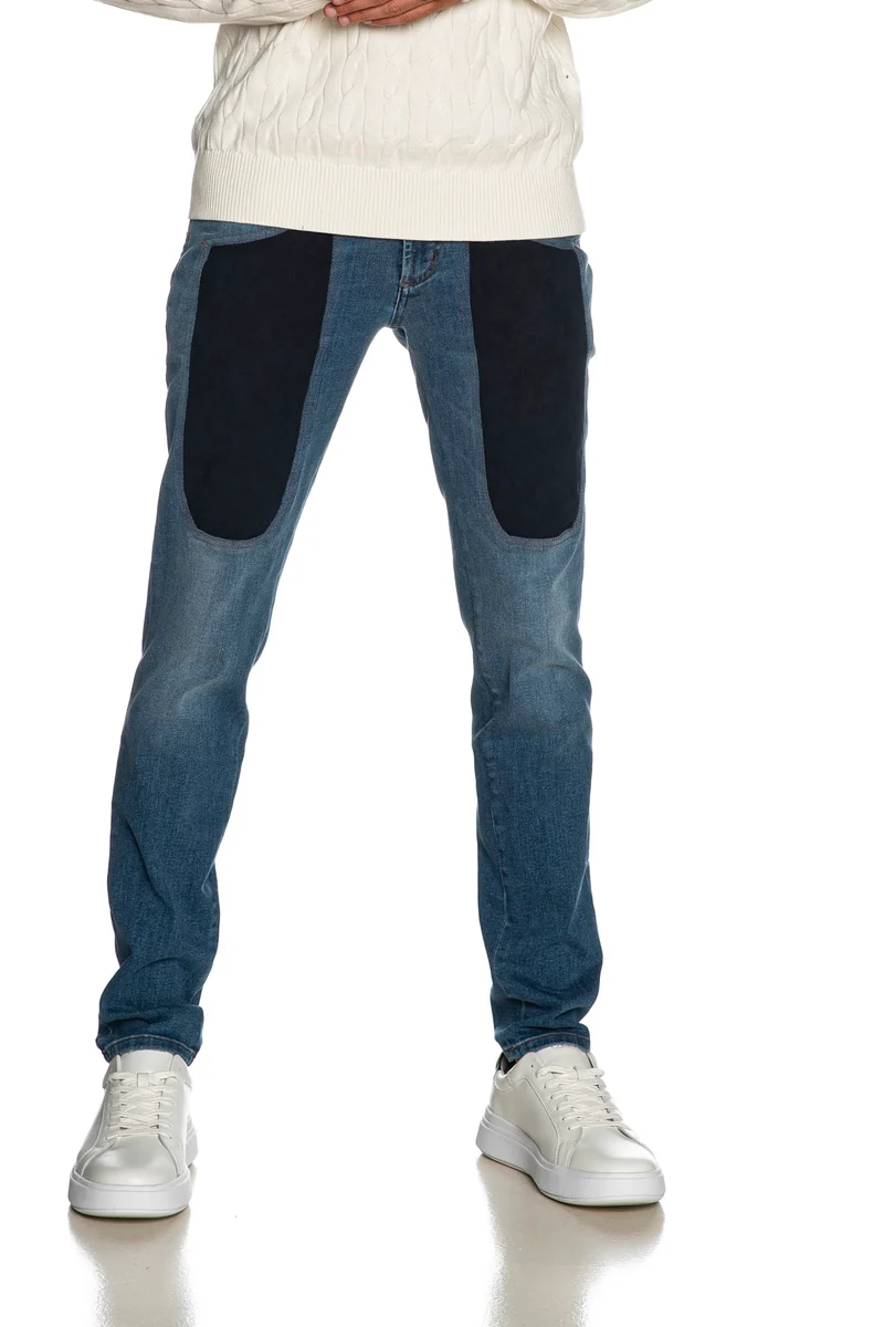 Jeans Jeckerson John 5 Pkts Da Uomo Denim Blu Medio Toppe Blu