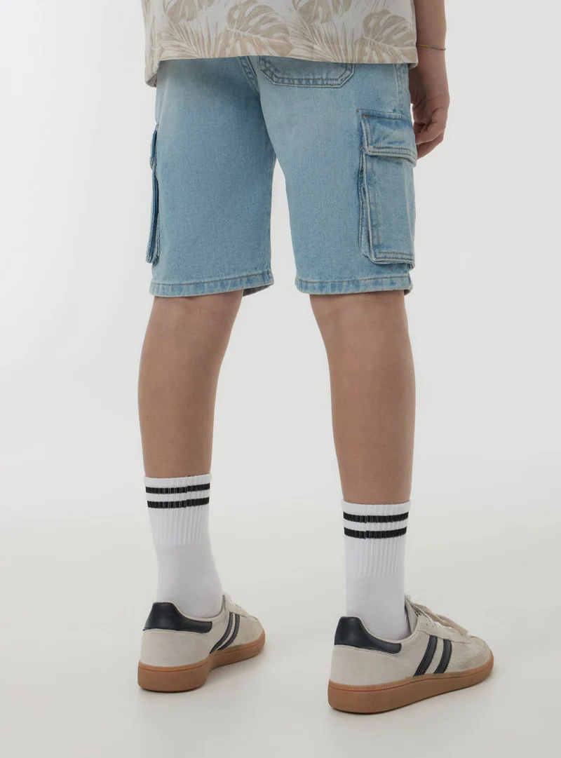 Pantaloncini jogger di jeans cargo