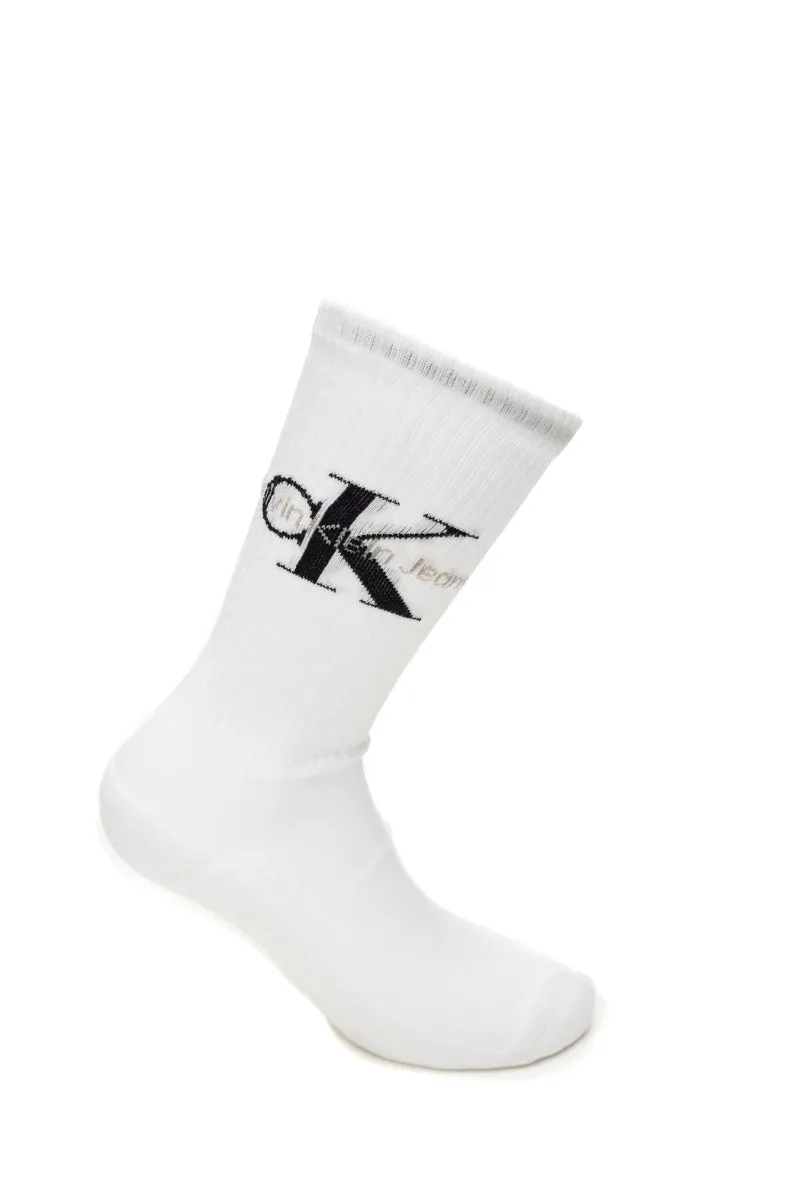 Calzino Corto Calvin Klein 1 Pack Rib Da Uomo Bianco In Filato