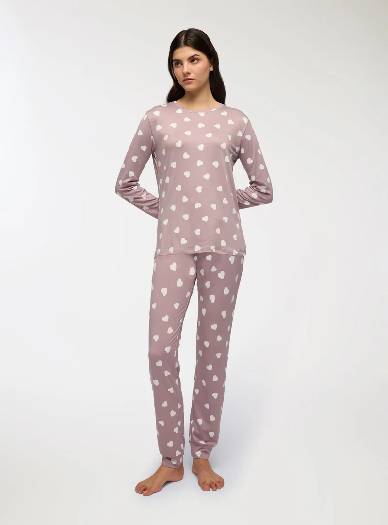 Set pigiama con stampa cuori
