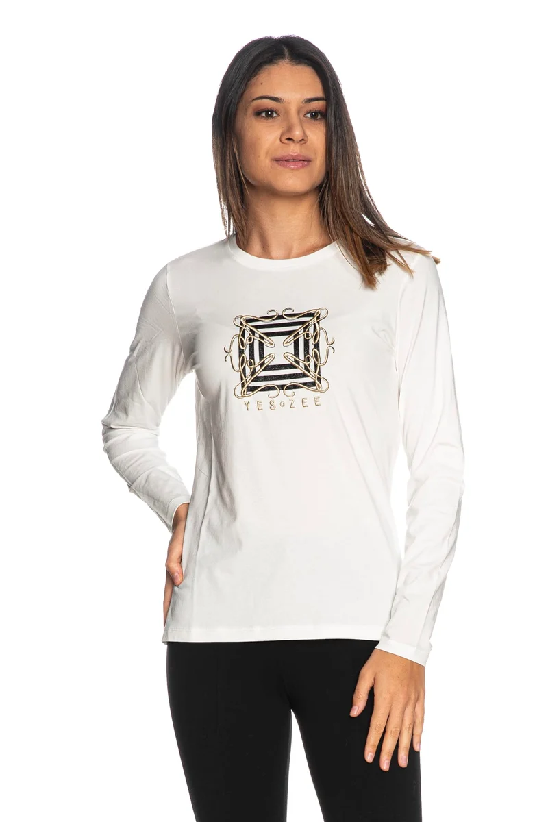 T Shirt Yes Zee Yz Box Da Donna Bianca