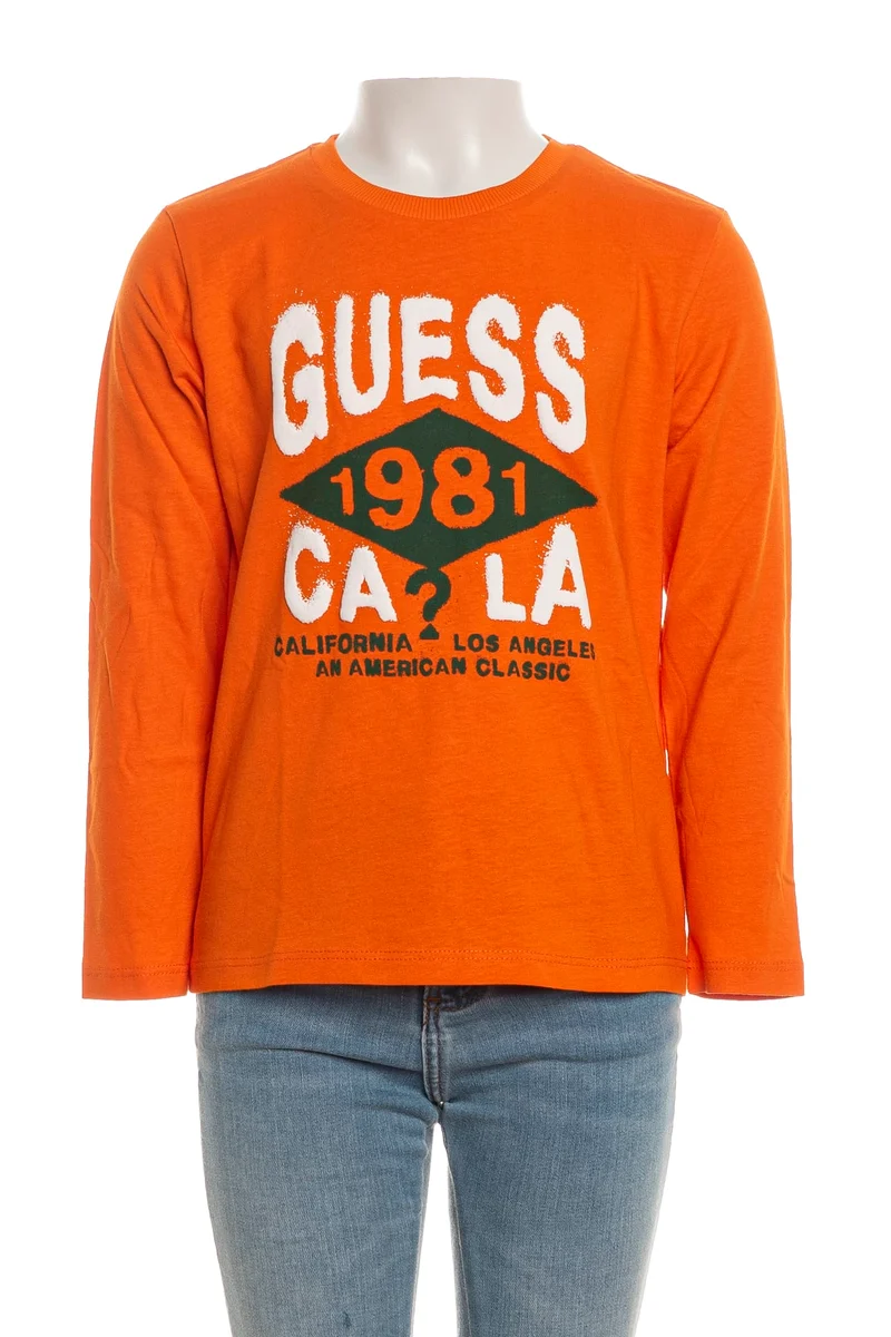 T Shirt Guess American Classic Baby Da Bambino Arancione