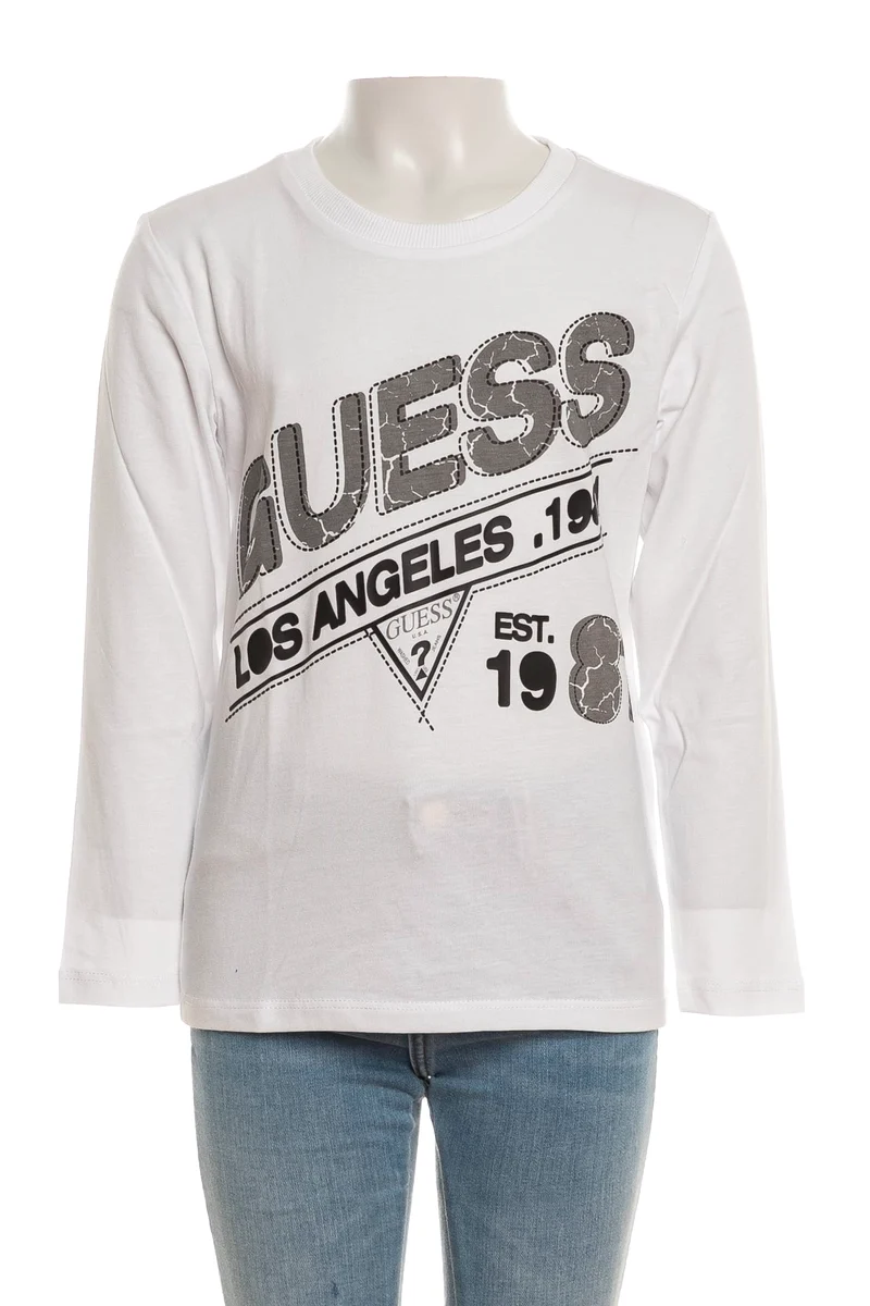 T Shirt Guess La Est Lines Baby Boy Da Bambino Bianca