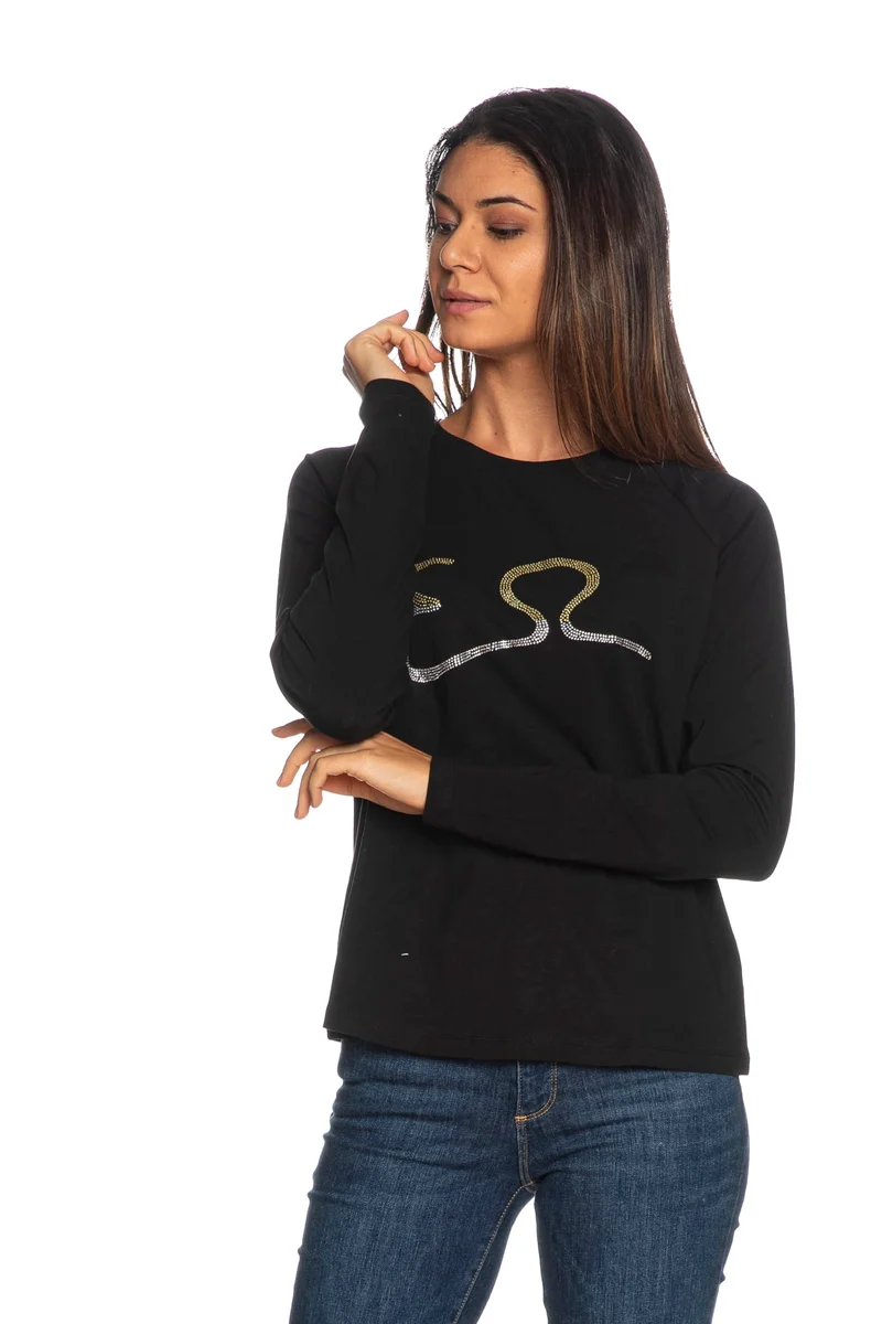 T Shirt Yes Zee Yz Da Donna Nera