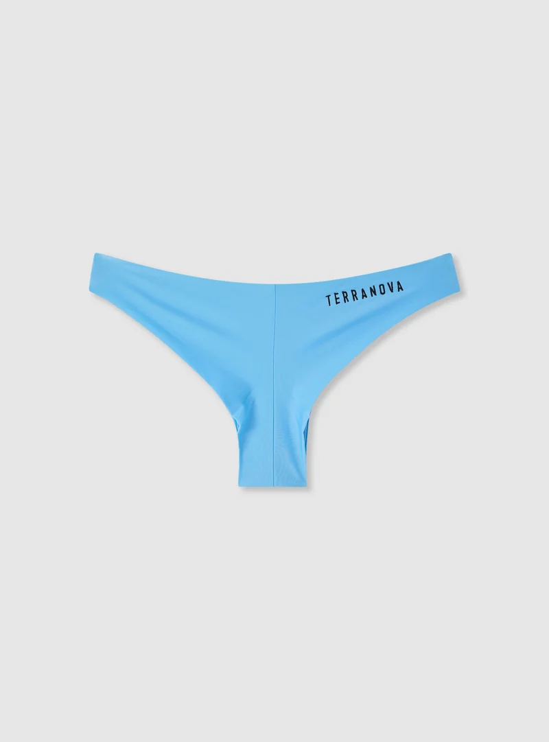 Slip bikini brasiliana tinta unita ricamo logo TRN