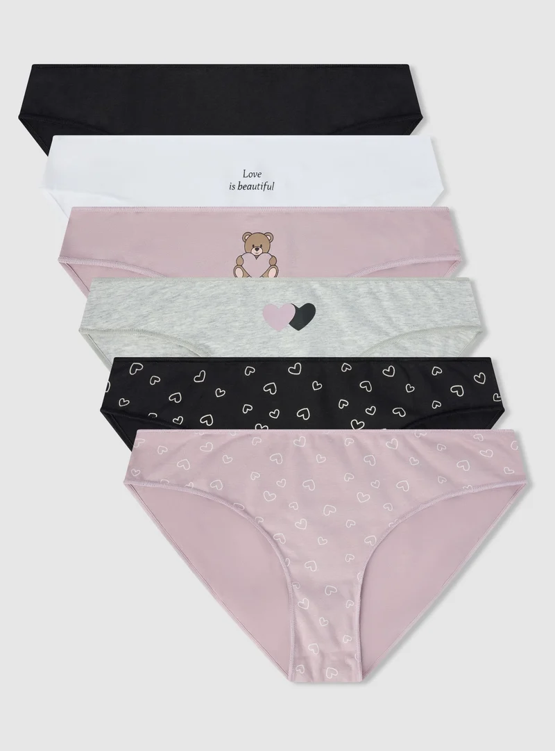 Pack 6 slip con scritte