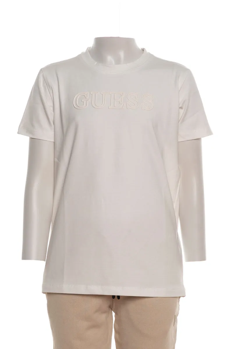 T Shirt Guess Active Emboss Da Bambino Bianca