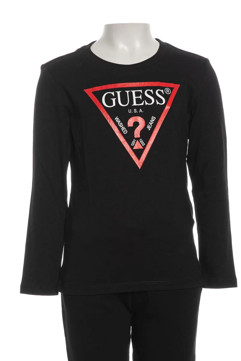 T Shirt Guess Core Ls Da Bambino Nera