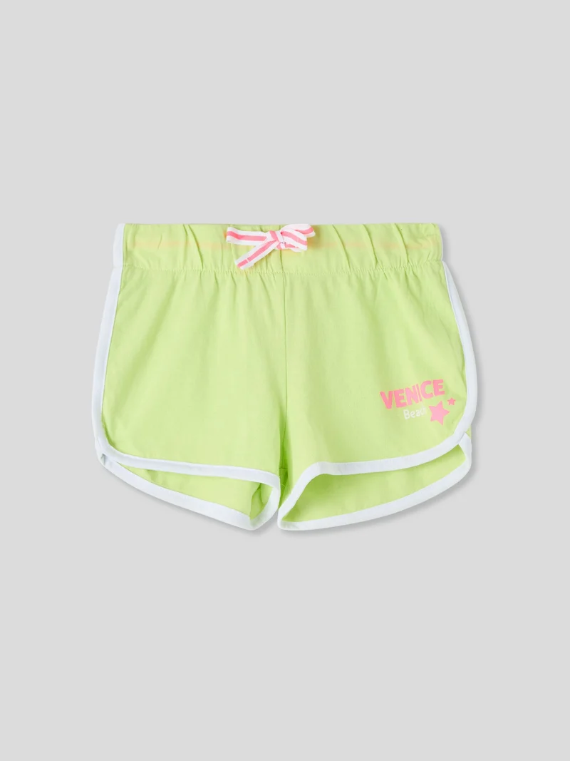 Shorts tuta con profili e stampa Venice