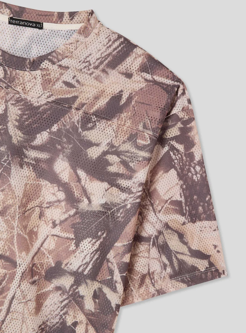 T-shirt boxy fit foglie