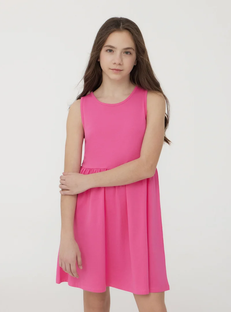 Vestito smanicato in jersey di cotone