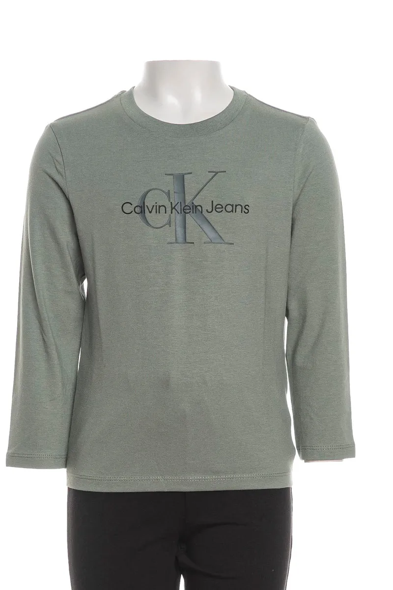 T Shirt Calvin Klein Mono Ss Tee Da Bambino Verde Salvia
