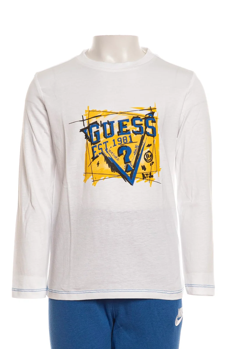 T Shirt Guess Love Est 1981 Ls Tee Da Bambino Bianca