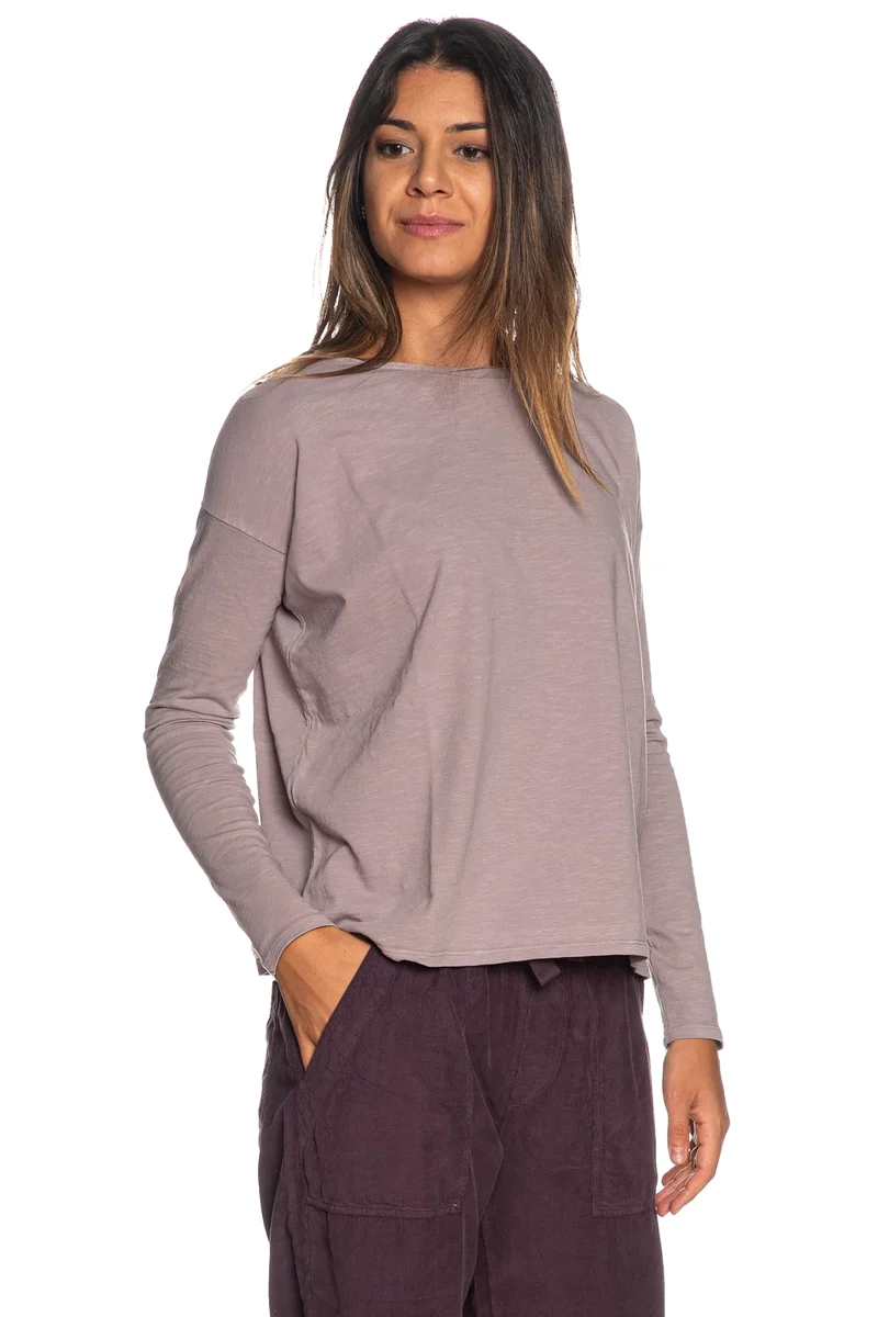 T Shirt Deha Slub Ovr Ls Crew Da Donna Light Mauve