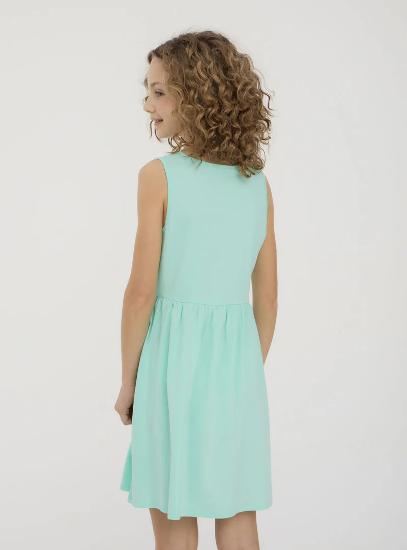 Vestito smanicato in jersey di cotone
