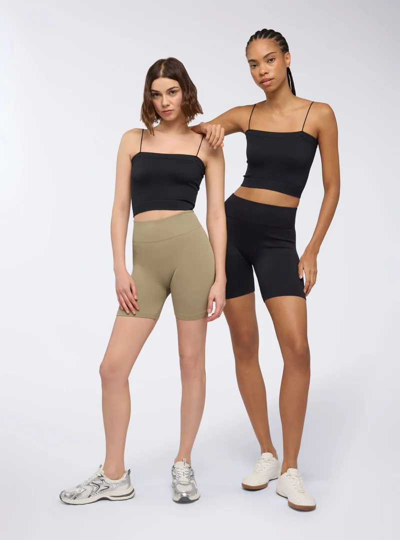 Pack 2 leggings ciclista seamless a costine