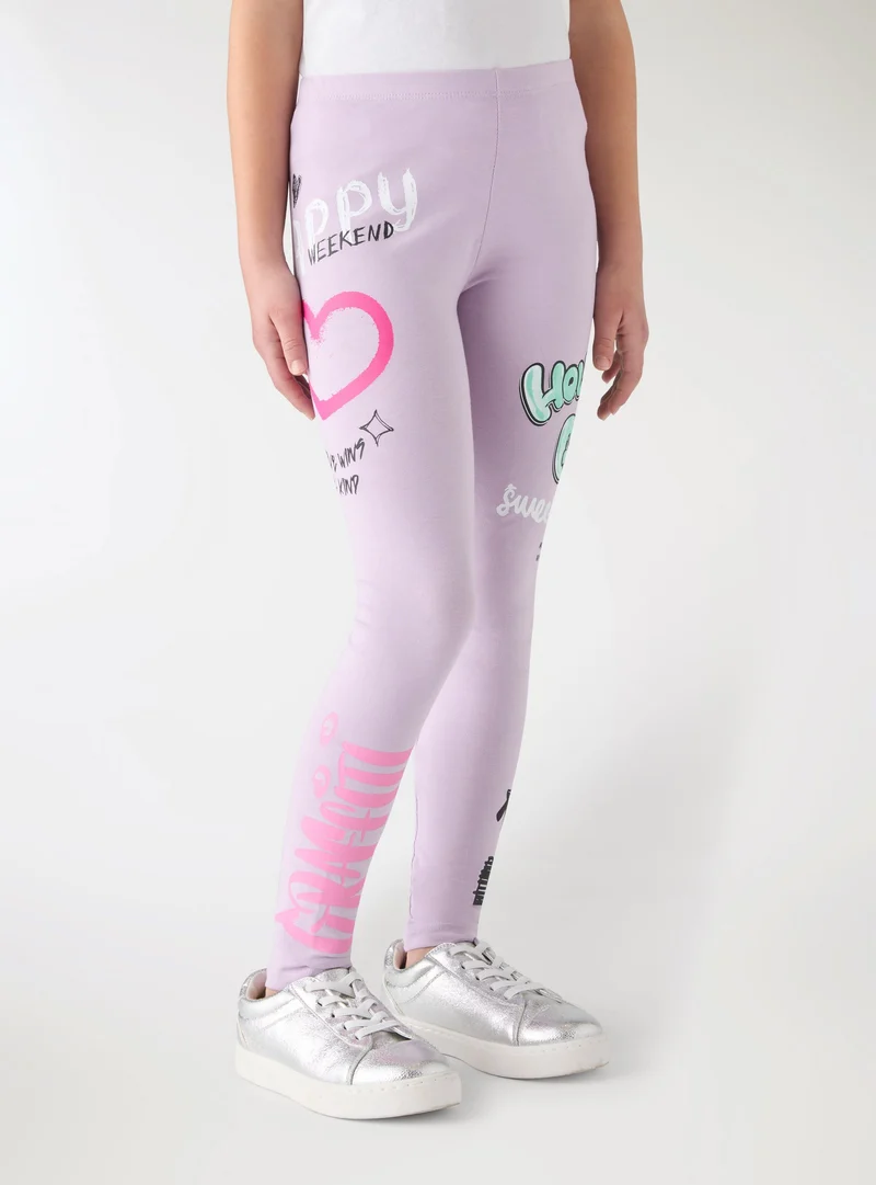 Leggings con stampa graffiti