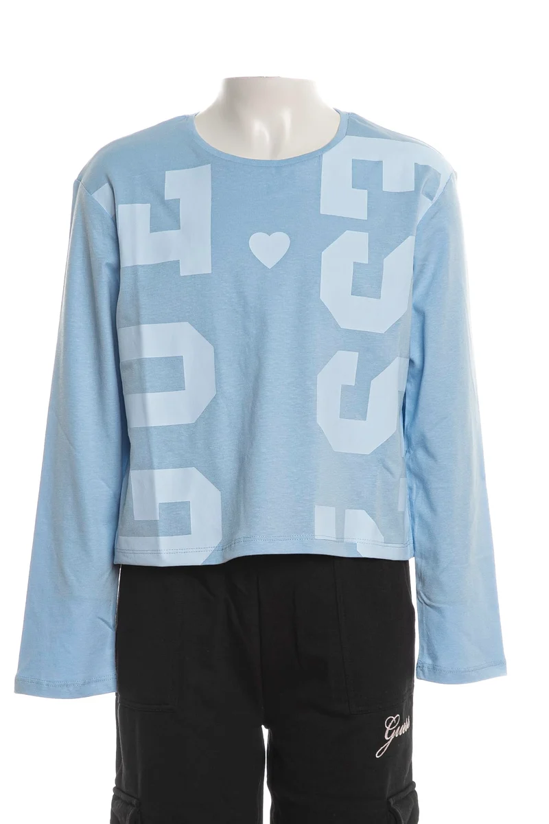 T Shirt Guess Broken Ls Girl Da Bambina Fiordaliso