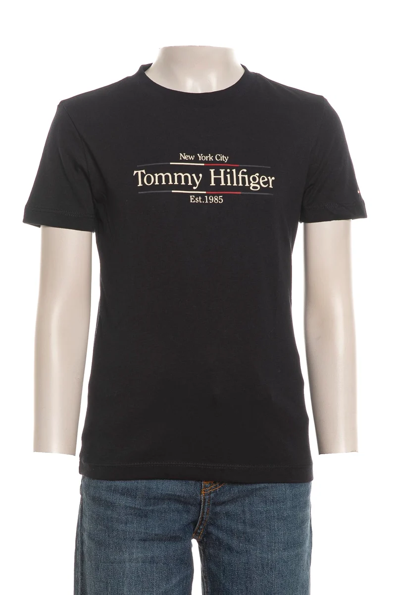 T Shirt Tommy Hilfiger Icon Print Rg Tee Da Bambino Blu Marina