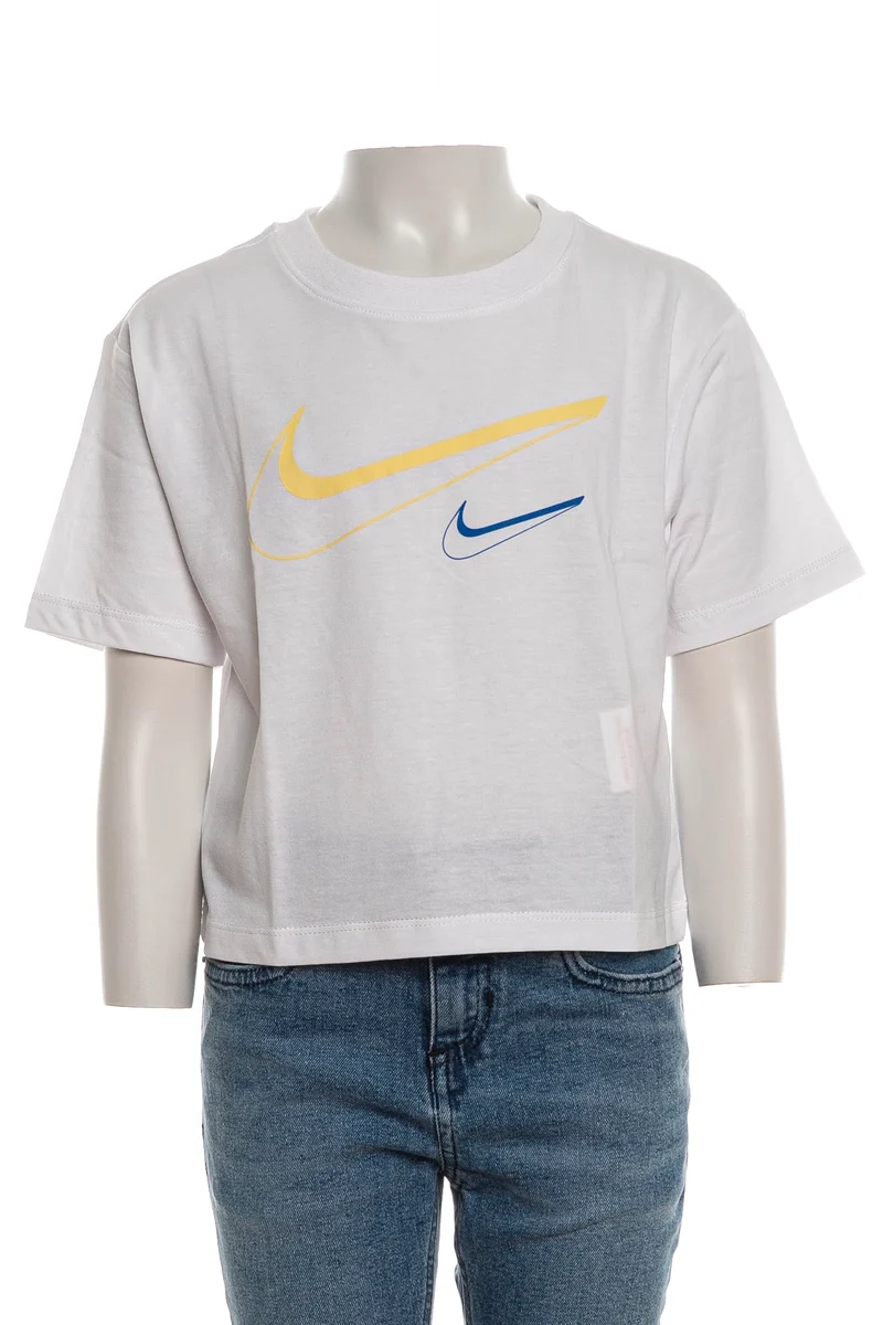 T Shirt Nike Swoosh Boxy Da Bambina Bianca