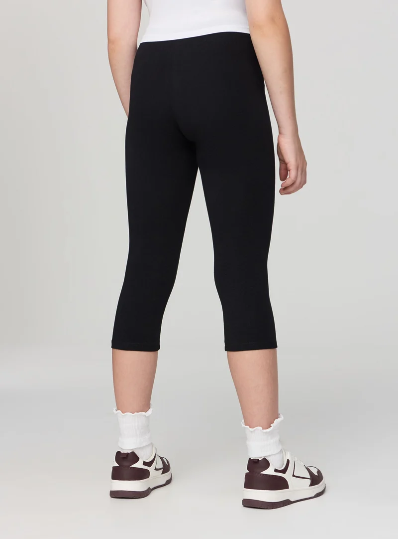 Pack 2 leggings 3/4 tinta unita