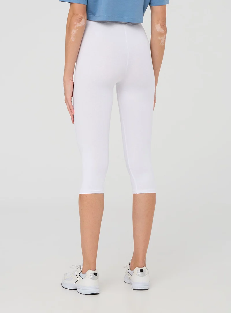 Pack 2 leggings tre quarti tinta unita