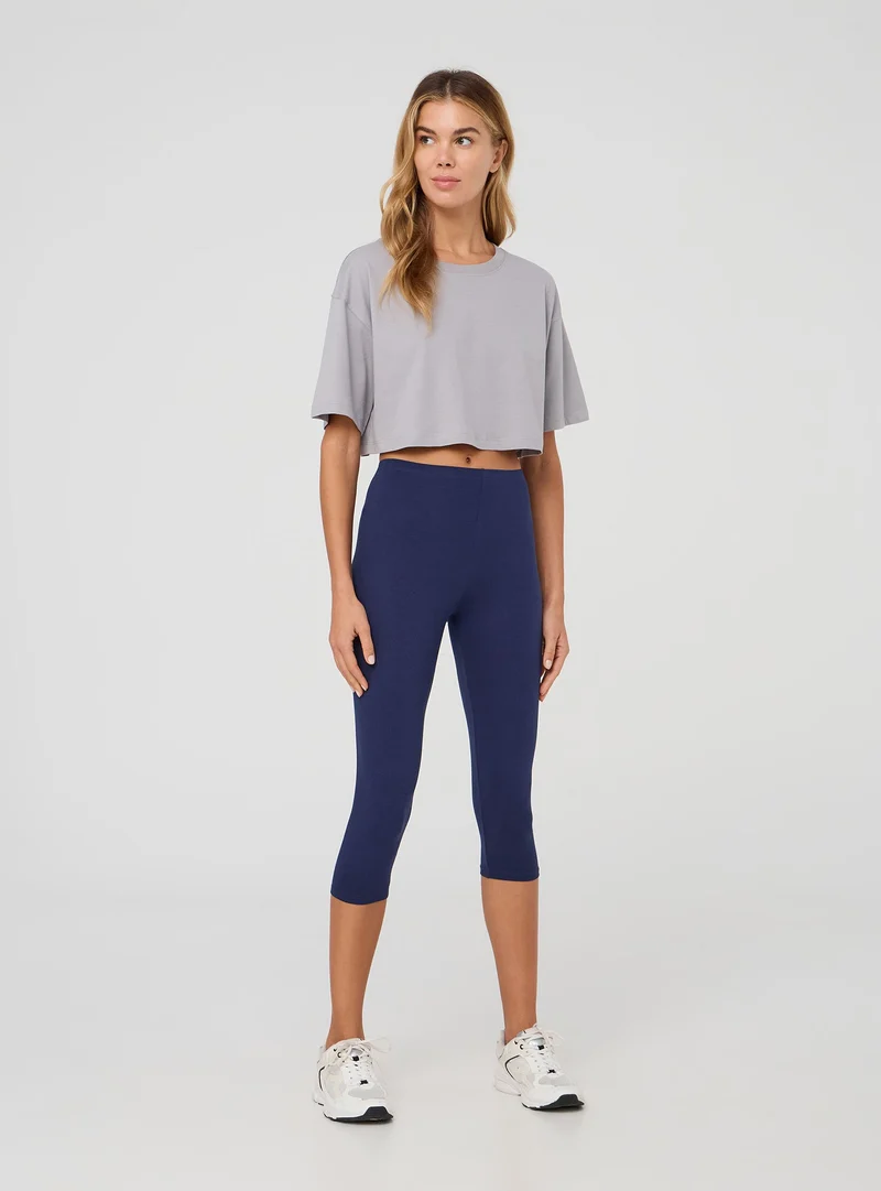 Pack 2 leggings tre quarti tinta unita