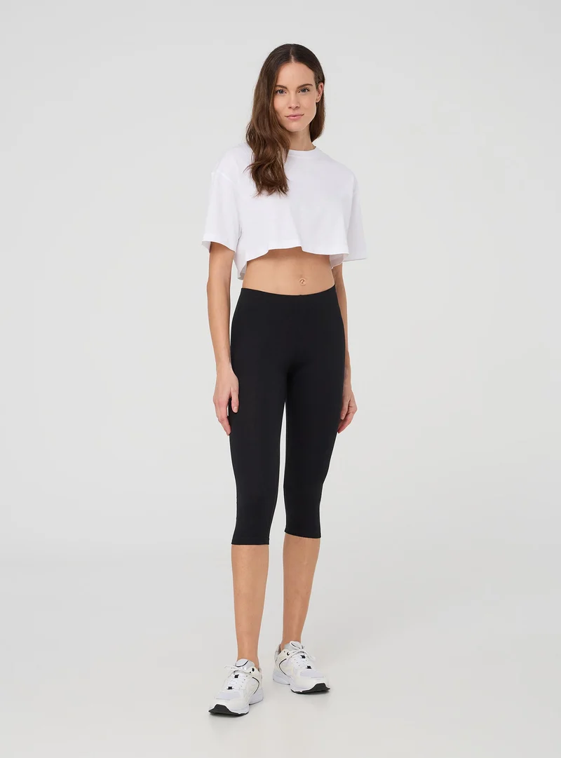 Pack 2 leggings tre quarti tinta unita