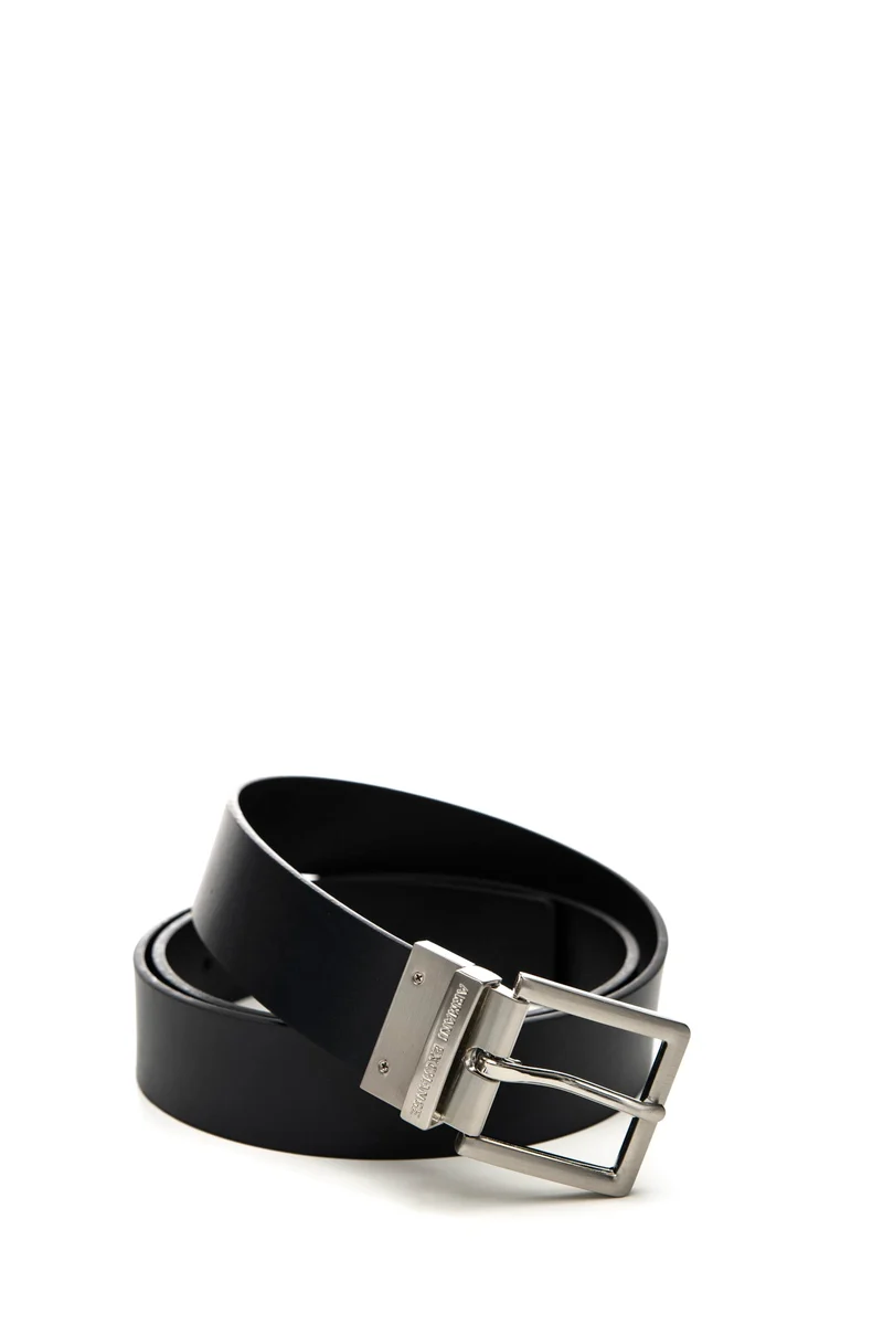 Cinta Armani Exchange Tongue Rvs Belt Nera Blu Notte