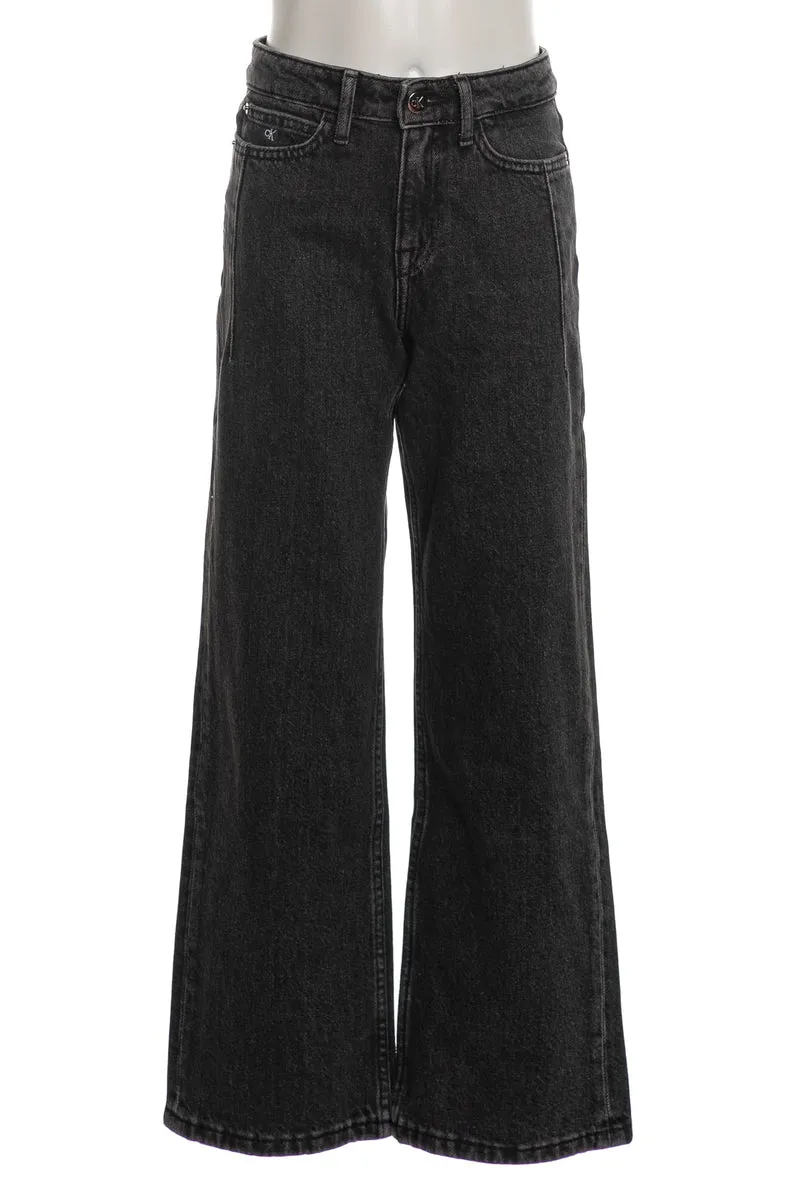 Jeans Calvin Klein Wide Optic Da Bambino Denim Washed Nero
