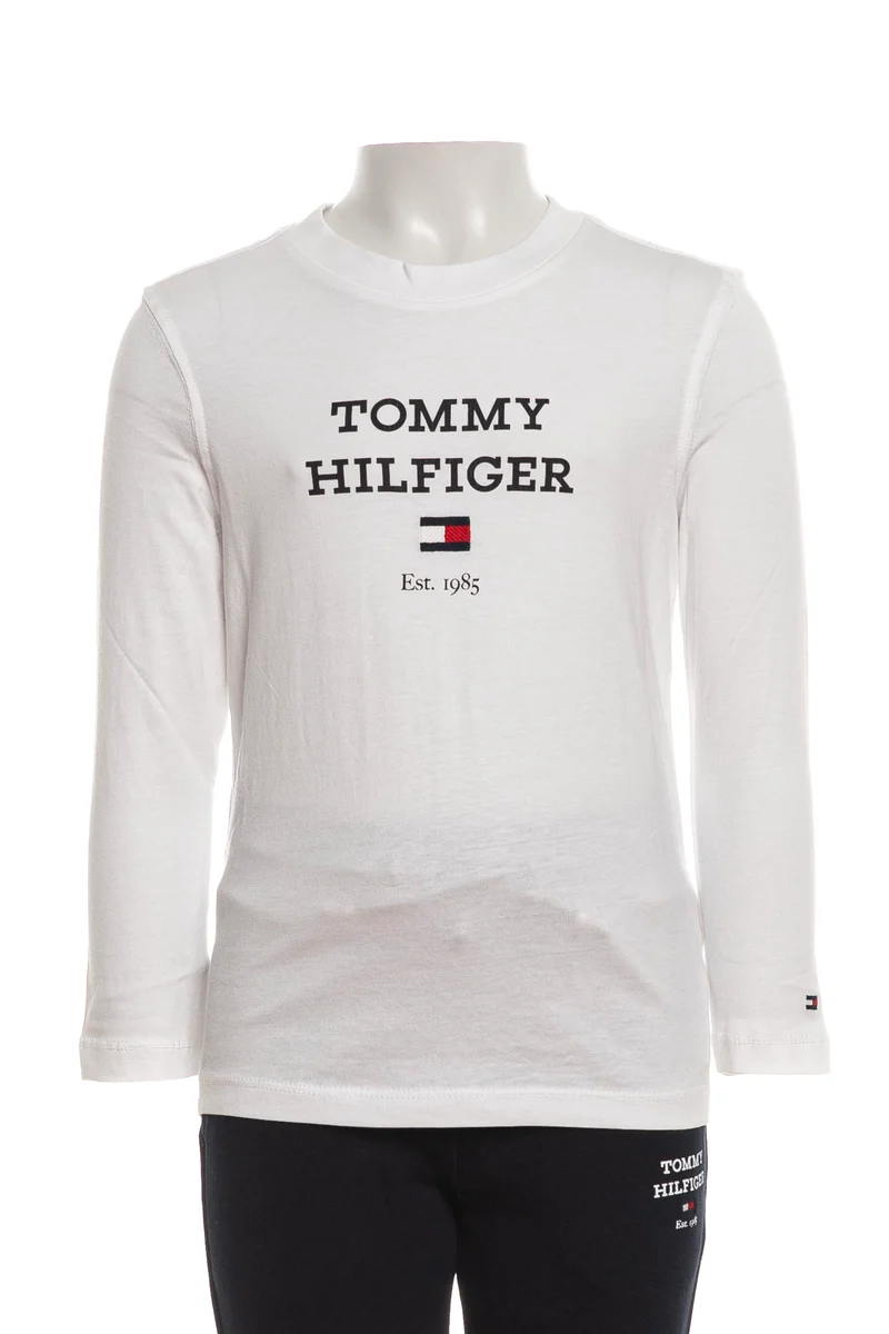 T Shirt Tommy Hilfiger Th Ls Tee Baby Da Bambino Bianca