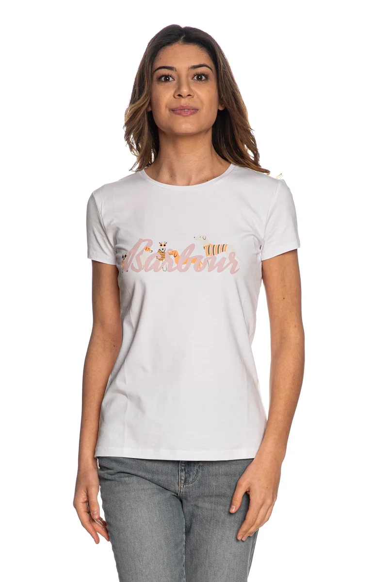 T Shirt Barbour Highlands Tee Da Donna Bianca