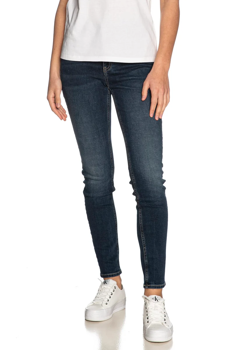 Jeans Calvin Klein Sk Blu Wash Da Donna Denim Dark Blu