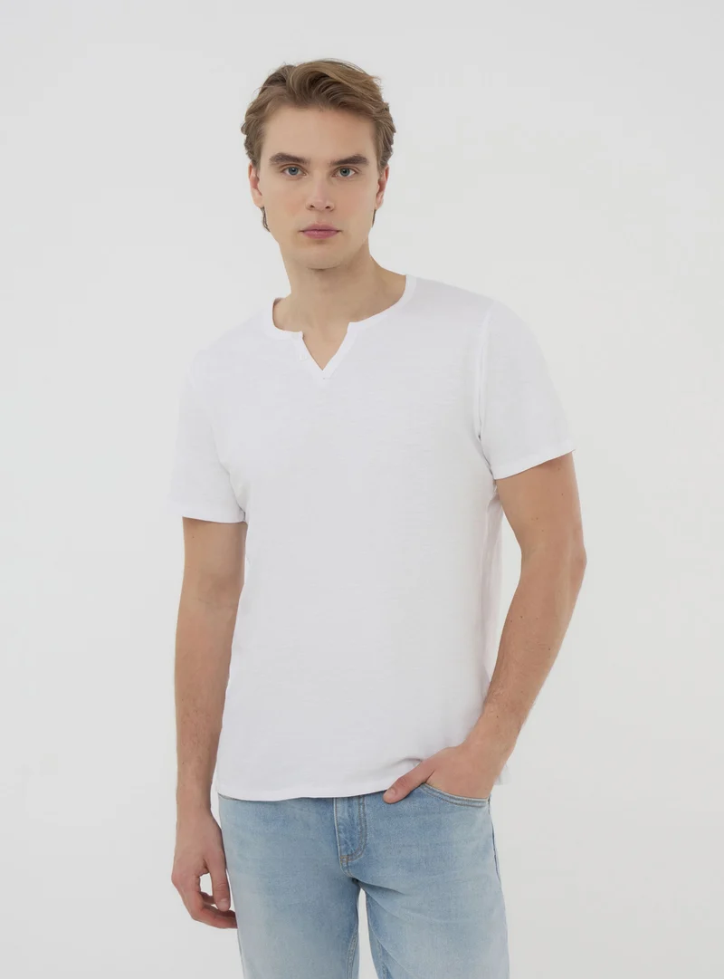 Pack 3 t-shirt serafino tessuto fiammato
