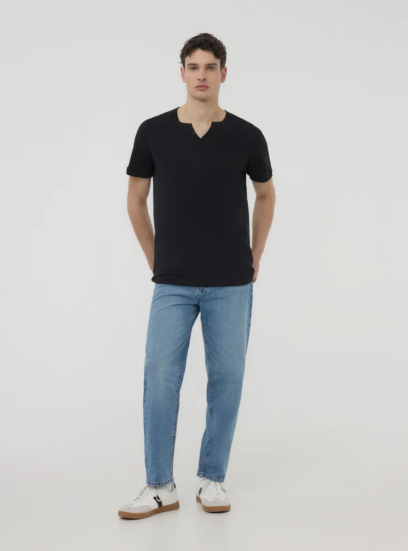 Pack 2 t-shirt serafino tessuto fiammato