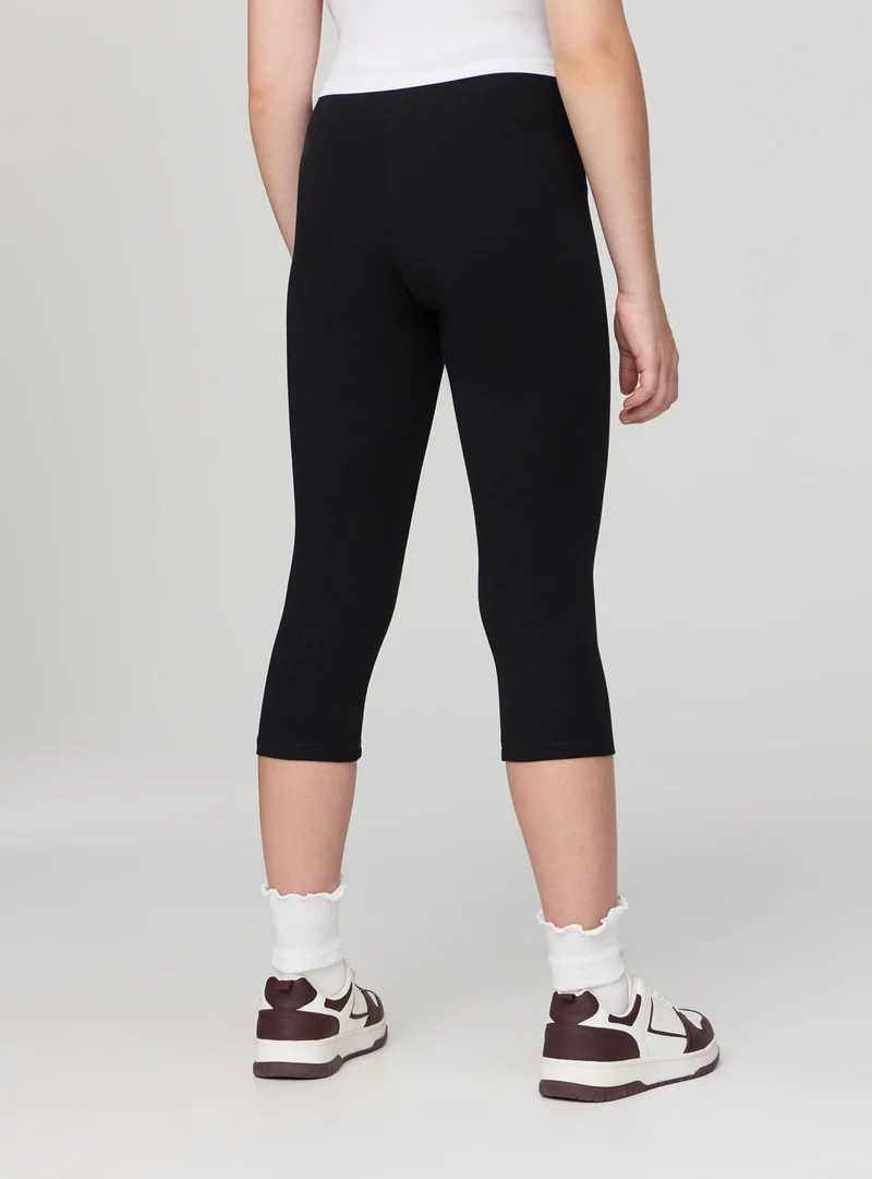 Pack 3 leggings 3/4 tinta unita