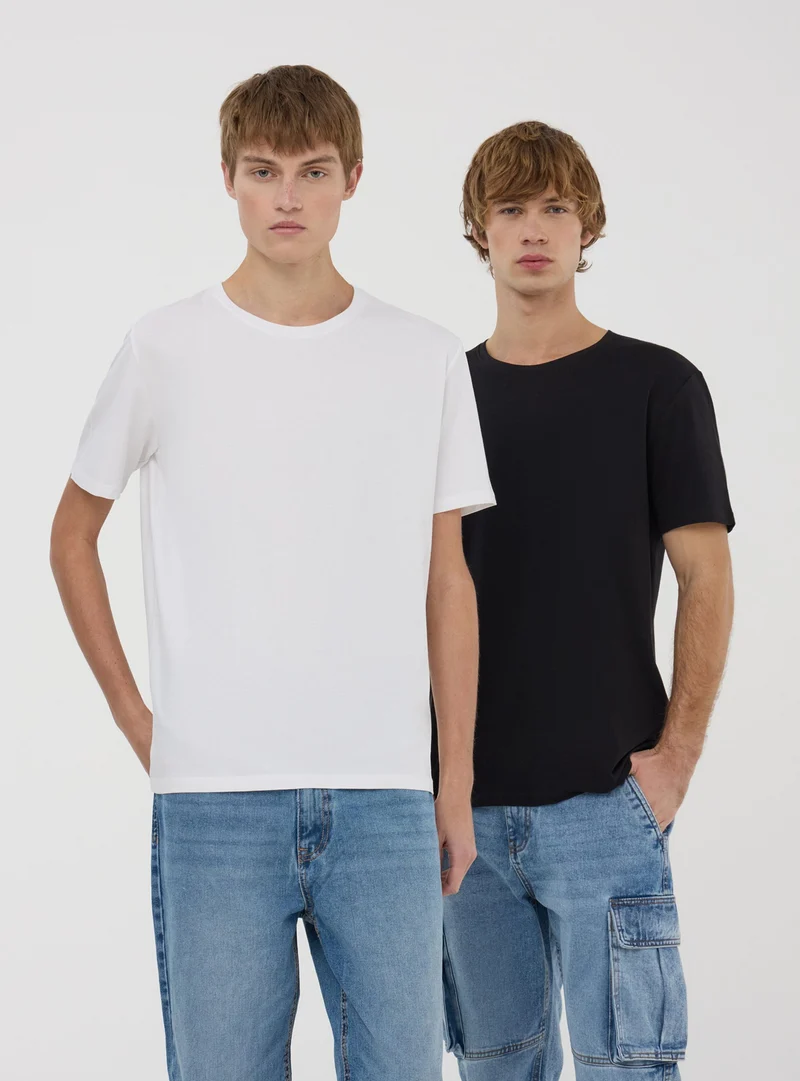 Pack 2 t-shirt slim fit tinta unita