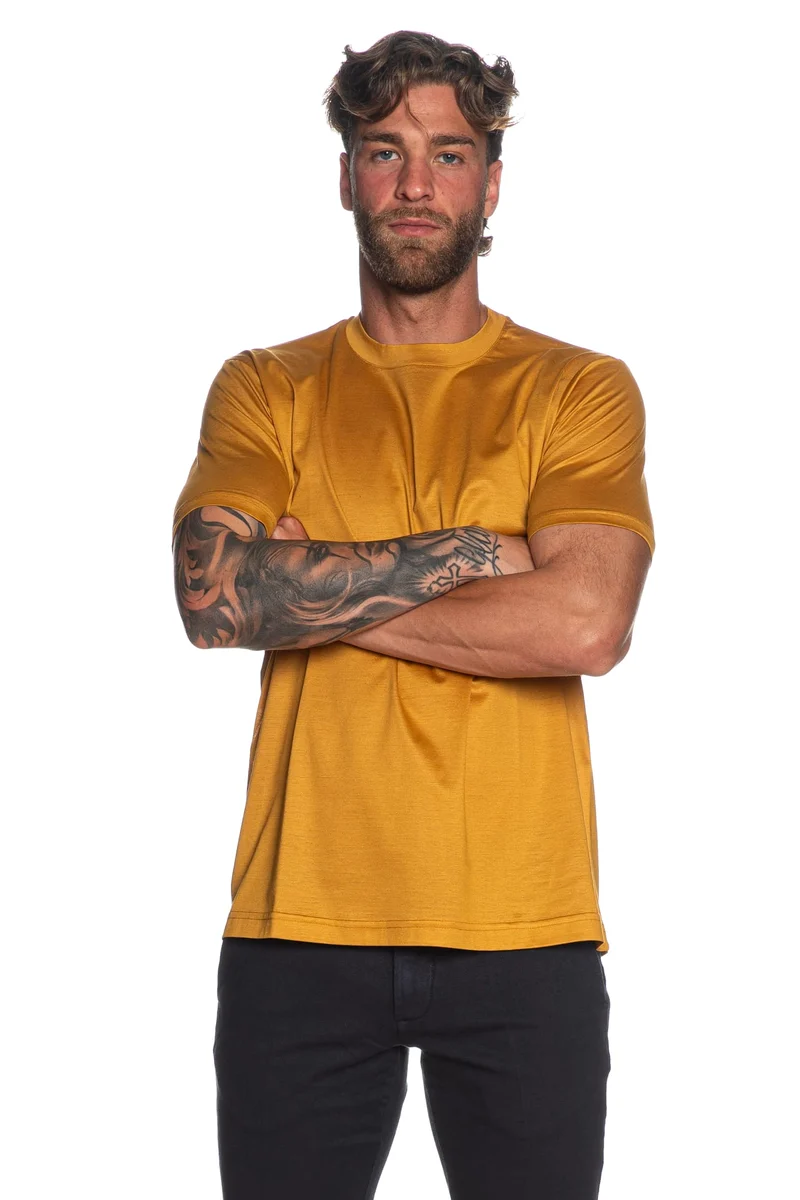 T Shirt Giovanni Scarano Sc Ss Tee Da Uomo Ocra