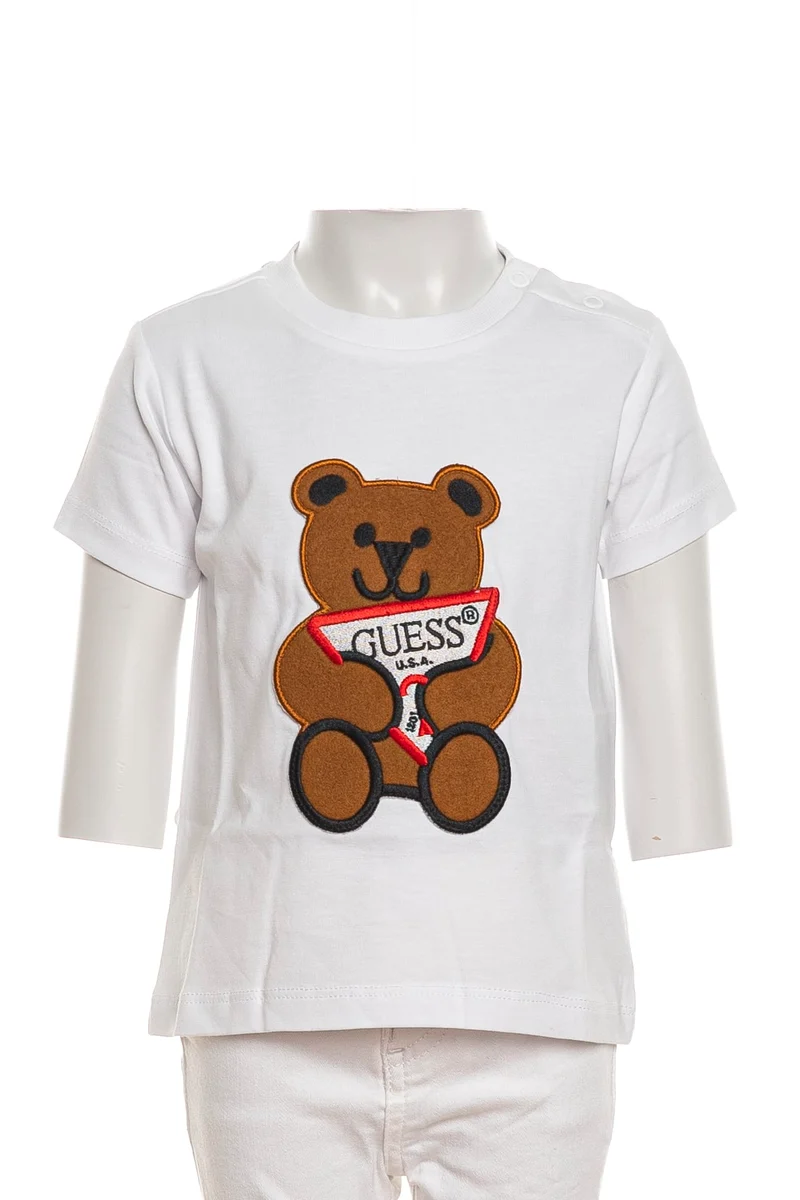 T Shirt Guess Carry Over Da Bambino Bianca