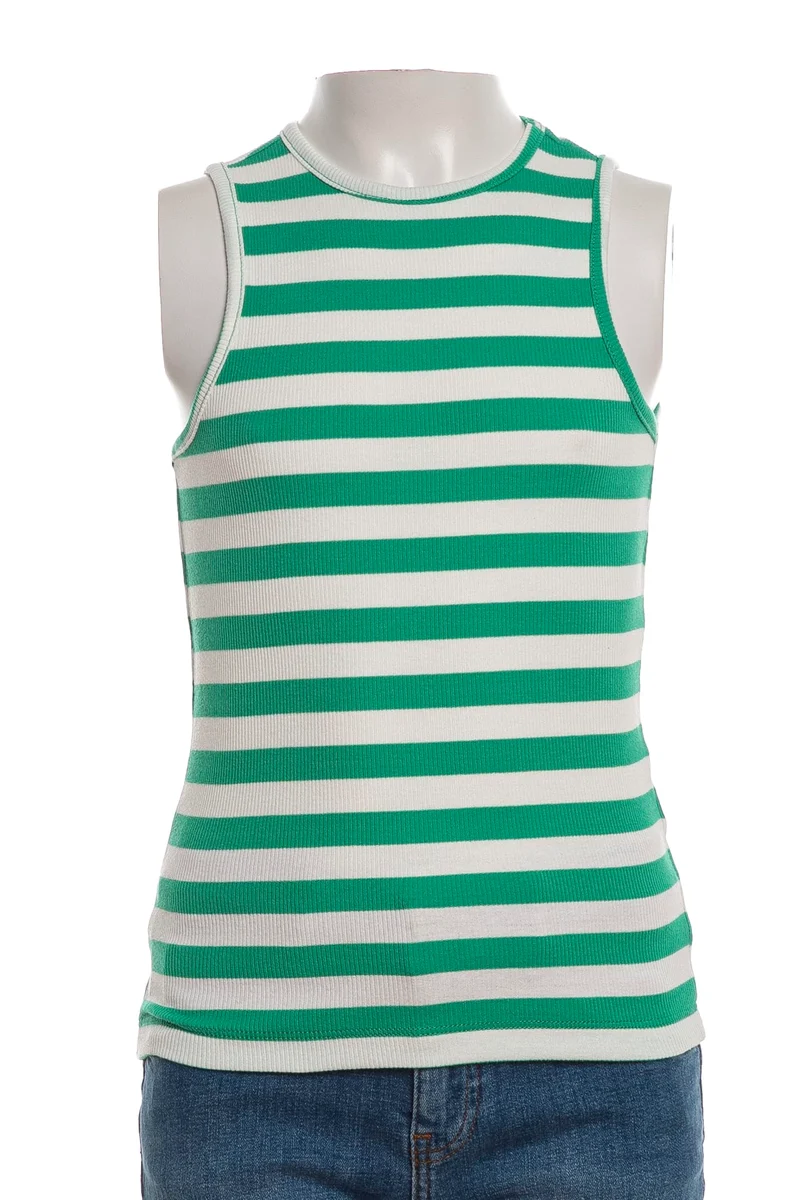 Canotta Kids Only Kenyada Bambina Righe Bianco Verde Bandiera