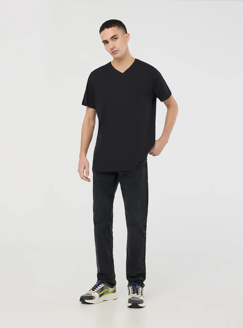 Pack 3 t-shirt basic con scollo a v