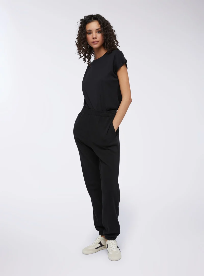 Pack 2 pantaloni tuta a vita alta con polsini