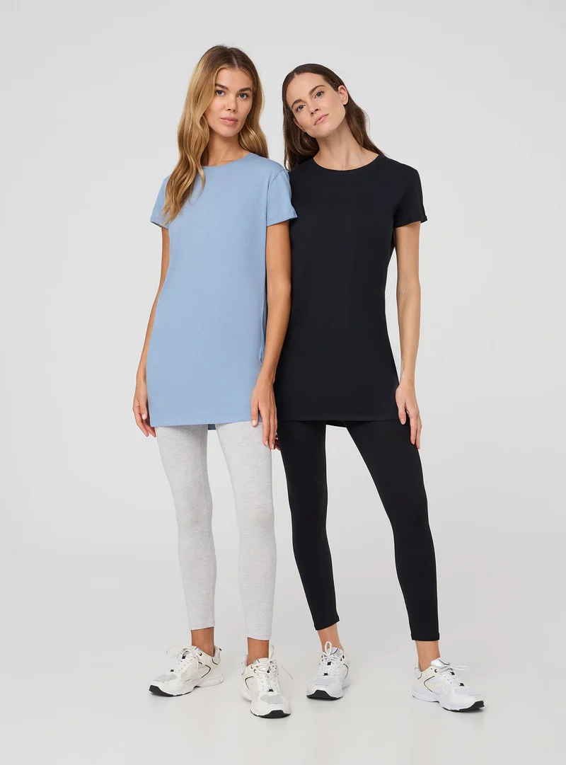 Pack 2 maxi t-shirt tinta unita