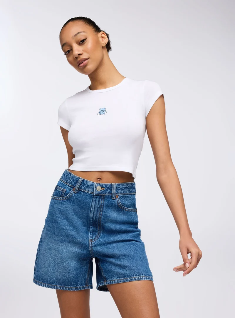 Bermuda in denim medio