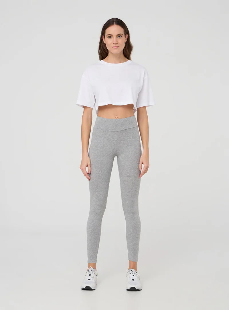 Pack 2 leggings lunghi a vita alta tinta unita