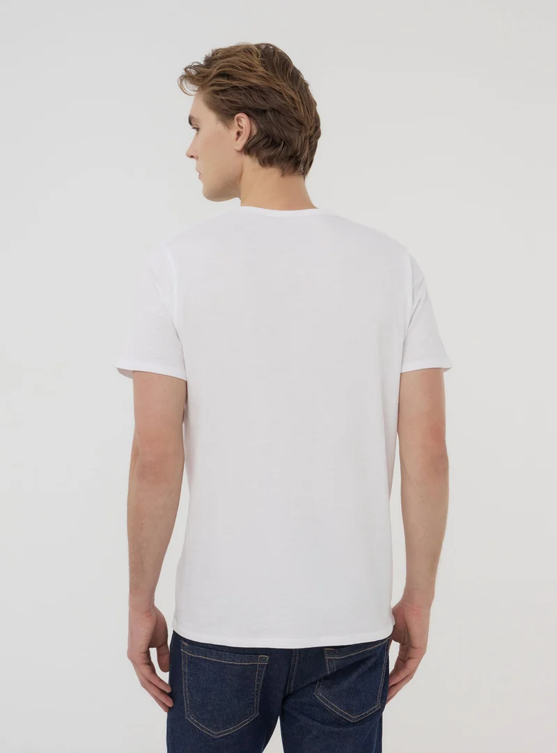 Pack 2 t-shirt serafino tessuto fiammato